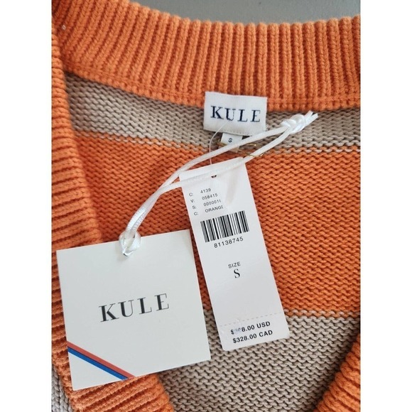 NWT Anthropologie Kule Remus Cardigan Cotton Wool Blend Striped Button Size S - Picture 10 of 12